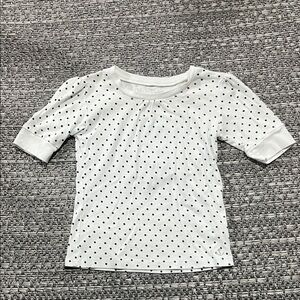 Tangerine | White and Black Polka Dot Quarter Sleeve